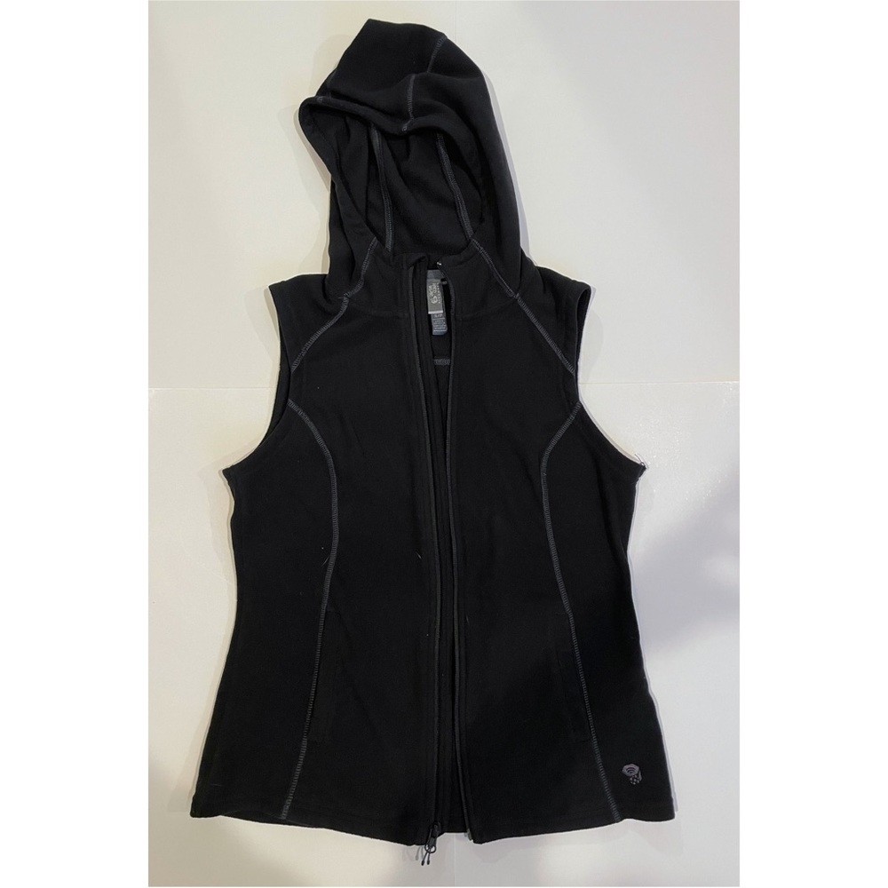 Mountain hardware black fleece vest with hood